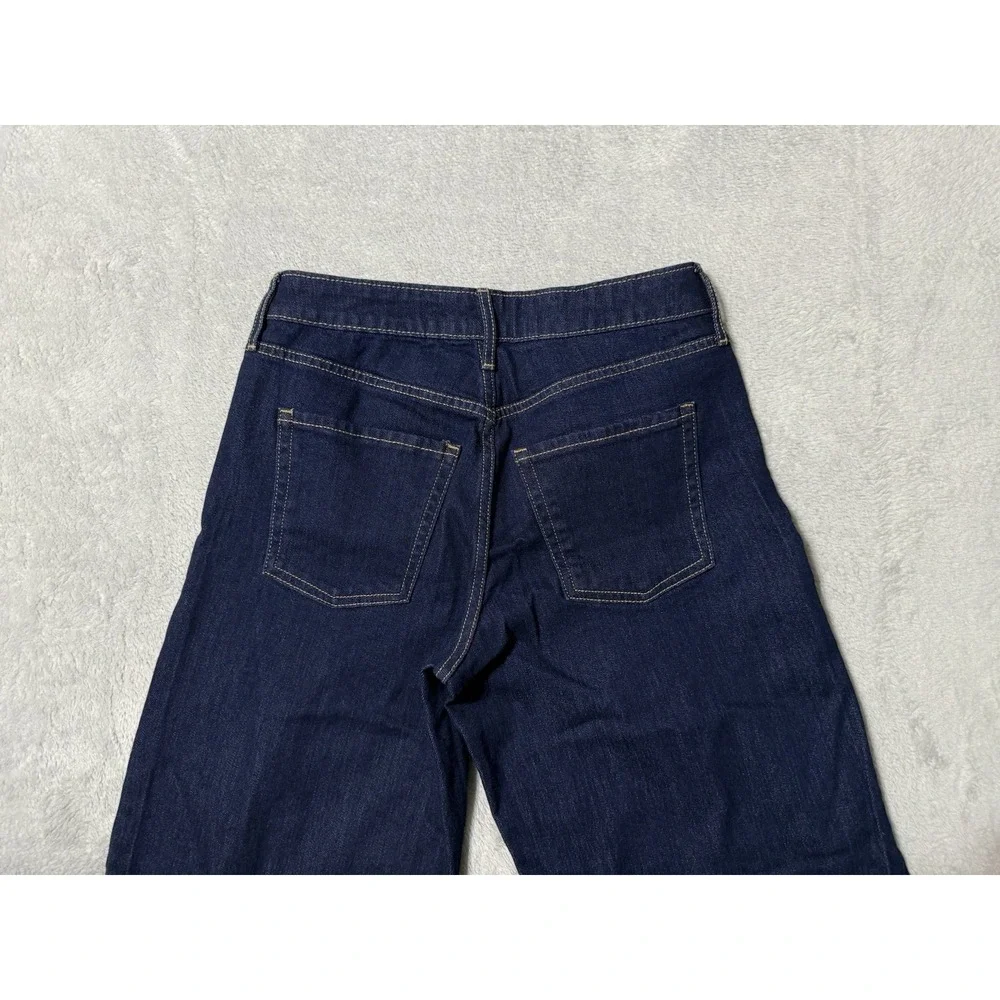 Old Navy Jeans Womens 4‎ Petite Blue High Rise Wow Wide Leg Dark Wash 27x28